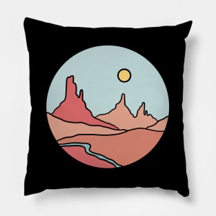 Red Desert Minimal Landscape Pillow