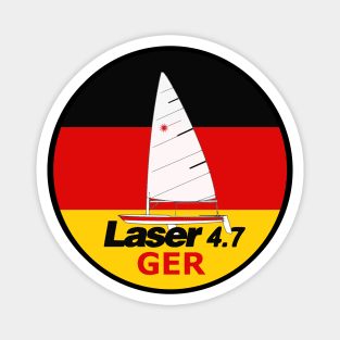 laser class sailboat on flag Germany Magnet