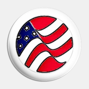 American Flag Sketch Pin