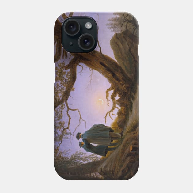 Two Men Contemplating the Moon Phone Case by UndiscoveredWonders
