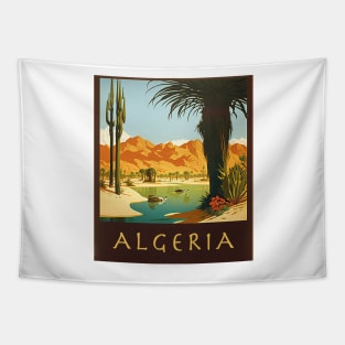 Algeria Oasis Vintage Travel Art Poster Tapestry