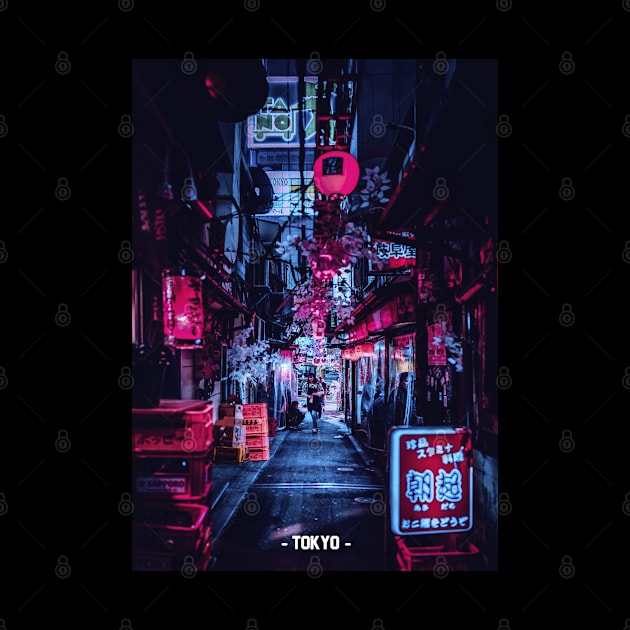 Tokyo Street Neon Synthwave by JeffDesign