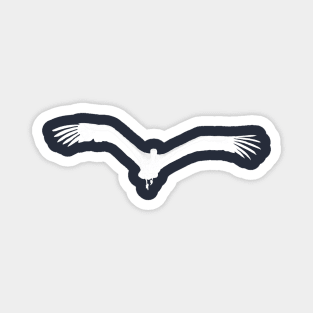 Stork Bird In Flight Vector White Silhouette Magnet