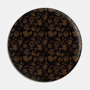 Cinema Pattern | Negative Sepia BG Black Pin