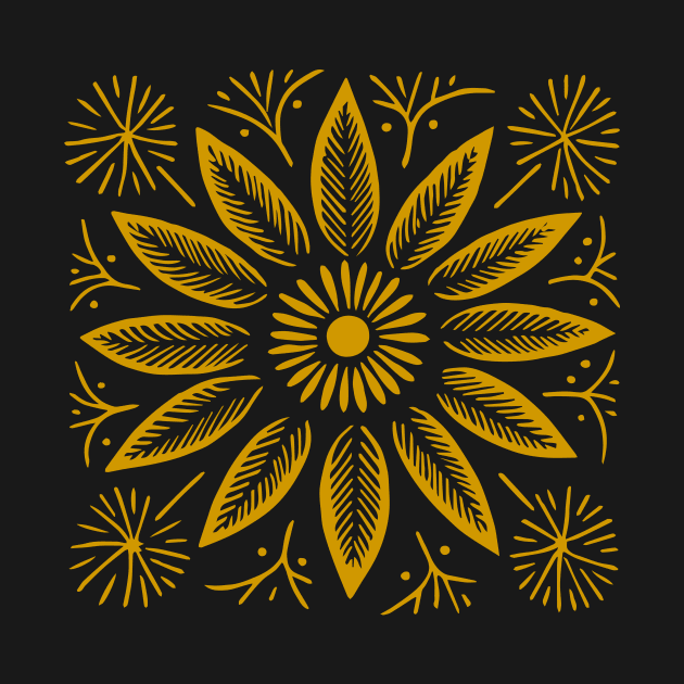 Lino Cut Flowers by n23tees