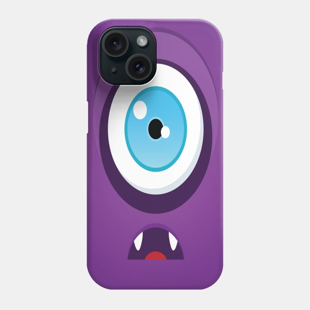 One Eyed Purple Monster Cute Bigfoot Monsters Phone Case by ProjectX23 Orange