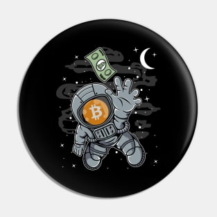 Astronaut Reaching Bitcoin BTC Coin To The Moon Crypto Token Cryptocurrency Blockchain Wallet Birthday Gift For Men Women Kids Pin