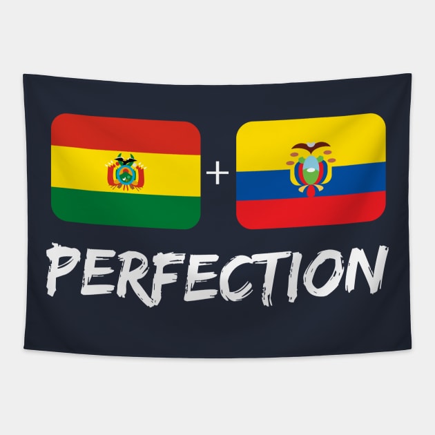 Bolivian Plus Ecuadorian Perfection Mix Flag Heritage Gift Tapestry by Just Rep It!!