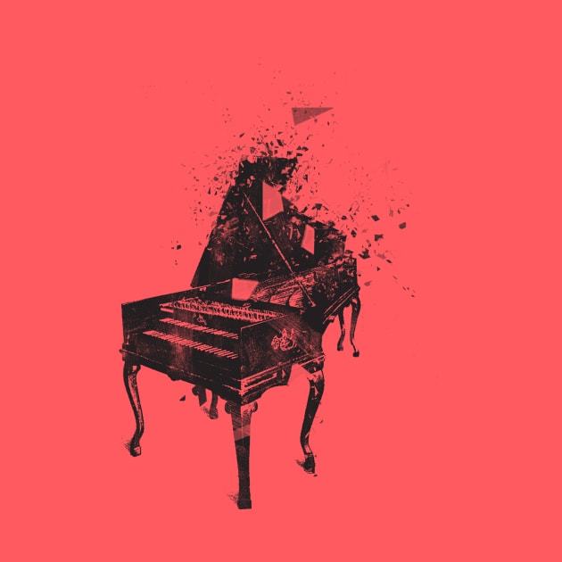 Vintage Piano Shattered by Sacrilence