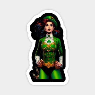 Irish Leprechaun Female Comic Book Hero Magnet