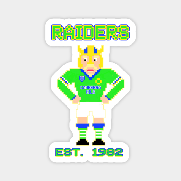 Canberra Raiders - 8 Bit Pixel Art - EST. 1982 Magnet by OG Ballers