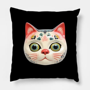 Retro Kitschy Cat Heads Pillow