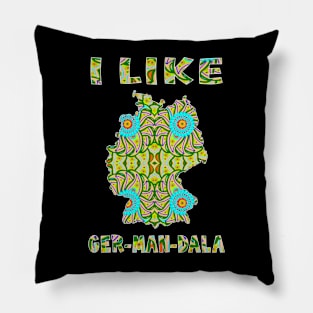 I like (love) Ger-Man-Dala / Mandala on Germany Map Pillow