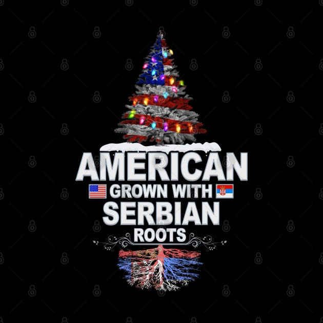 Christmas Tree  American Grown With Serbian Roots - Gift for Serbian From Serbia by Country Flags