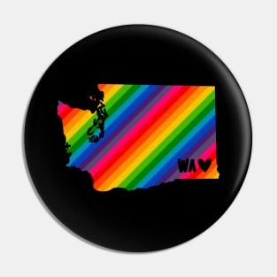 USA States: Washington (rainbow) Pin