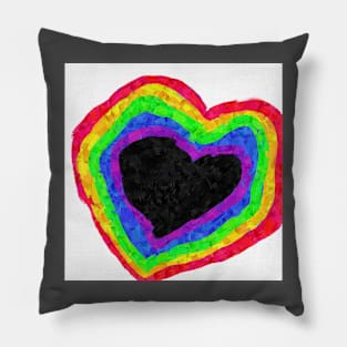 Rainbow. Heart Pillow