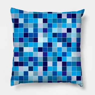 Blue square tiles Pillow