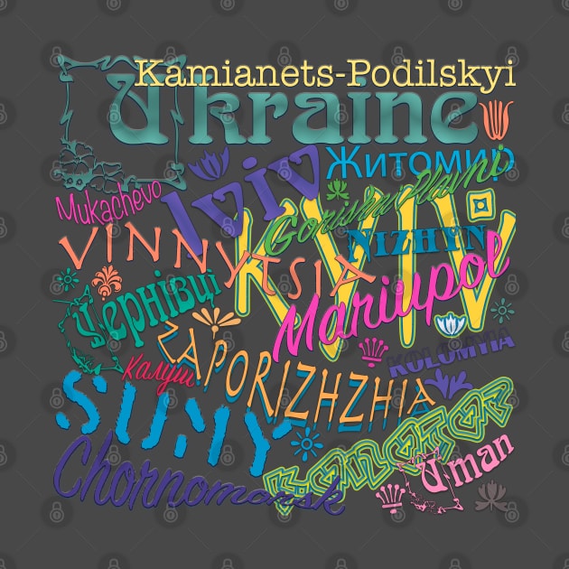 Colorful names of Ukrainian cities by tashashimaa