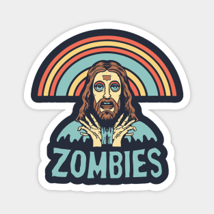 Zombie Christ and Rainbow - Surreal Spiritual Art Magnet