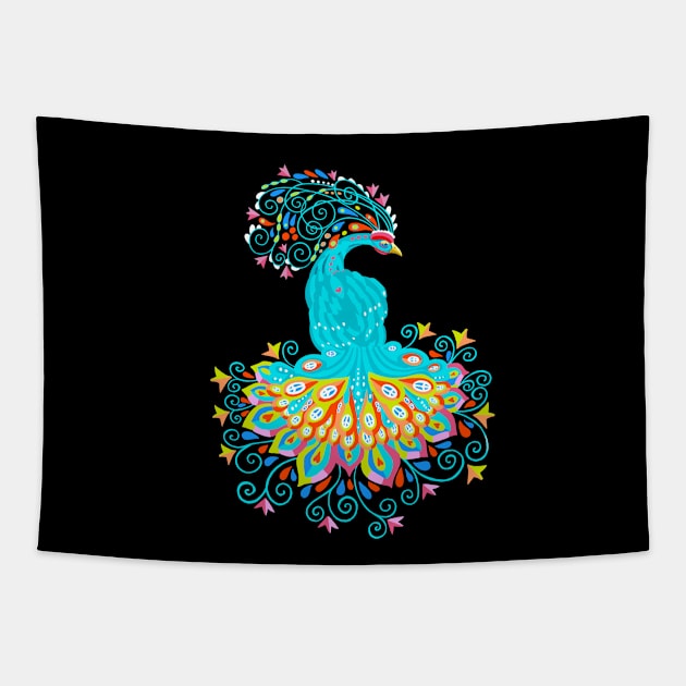 Peacecock Art Tapestry by BullShirtCo