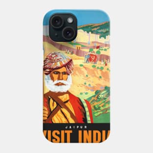 Vintage Travel Poster India - Jaipur Visit India Phone Case