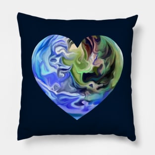 Planet Earth Love Heart Pillow