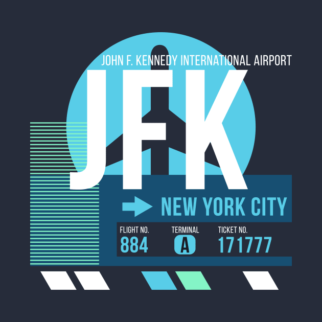 New York City (JFK) Airport // Sunset Baggage Tag by Now Boarding