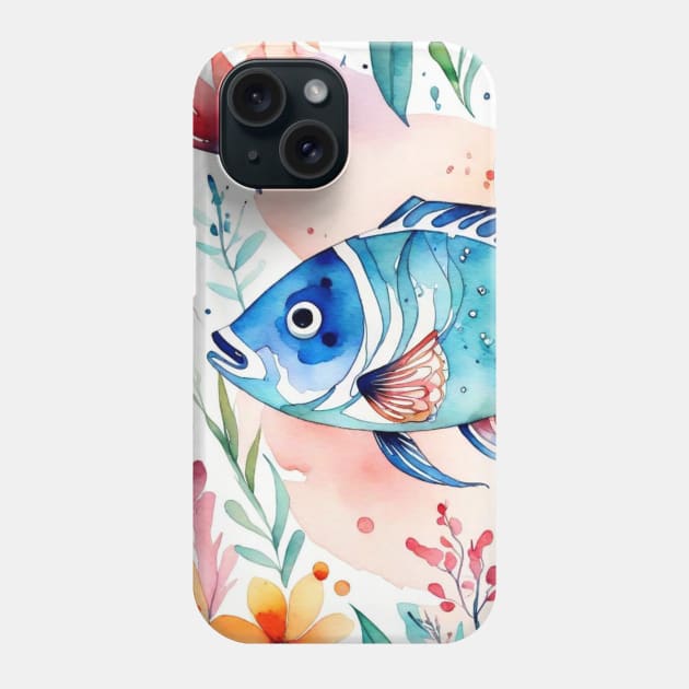 Cute floral fish gift ideas fish tees kids fish tees fish gift fish tote bag Phone Case by WeLoveAnimals