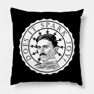 Nikola Tesla -Does it spark joy? Pillow