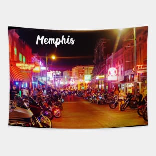 Photography of Beale Street Memphis Tennessee skyline blue clouded sky USA city break Tapestry