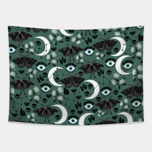 Moth moon and stars pattern Tapestry