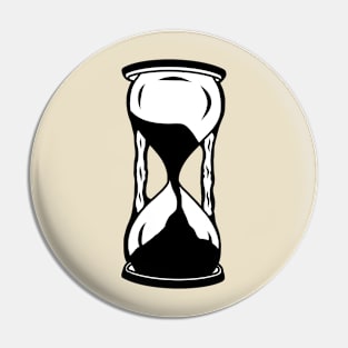 Hour Glass Black And White Minimalist Art Print Pin