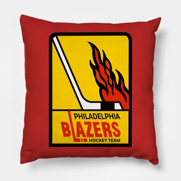 Retro Philadelphia Blazers Hockey 1972 Pillow by LocalZonly