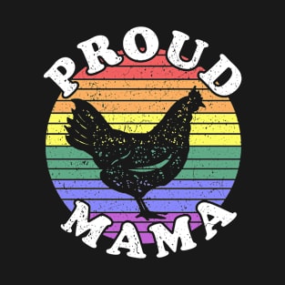 Retro LGBT Proud Chicken Mama T-Shirt