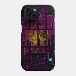 San Antonio, United States City Map Typography - Neon Phone Case