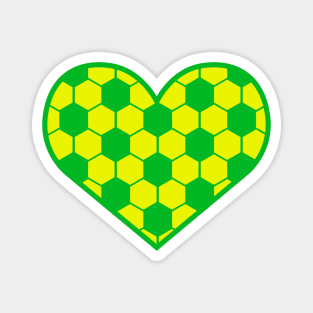 Colorful Football / Soccer Ball In Heart Shape Magnet