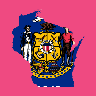 Wisconsin Flag Map T-Shirt