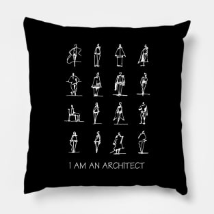 I Am An Architect. People sketches White Pillow