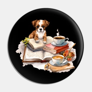 Books And Coffee And Dogs And Social Justice Pin