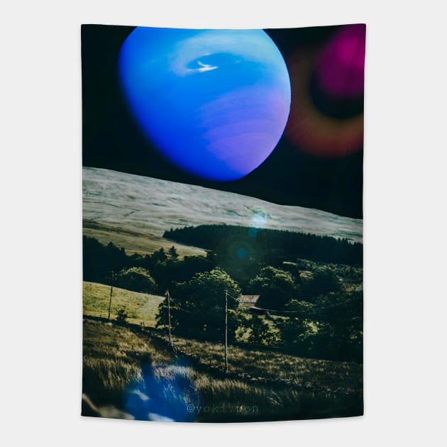 Neptune On a Hill Tapestry by Yokipon Art