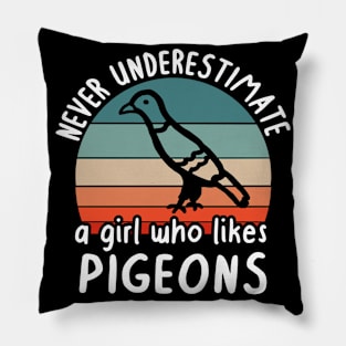 Never underestimate girls love pigeons pet Pillow