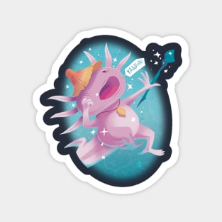 Sleepy Axolotl Wizard Magnet