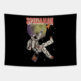 SPIZZAMAN - Astronaut Chasing Pizza Tapestry