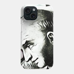 Bartolomé de las Casas Black And White Portrait | Bartolomé de las Casas Artwork 3 Phone Case