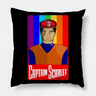 Captain Scarlet Retro Poster Style Pillow