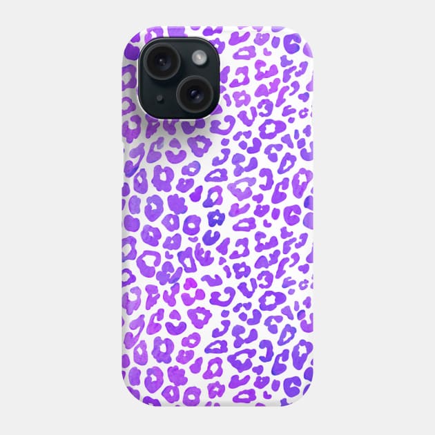 Purple watercolor Leo print Phone Case by Red Fox