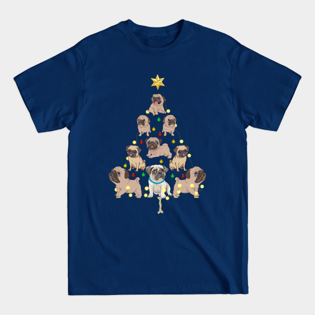 Disover Christmas Tree Pugs - Christmas - T-Shirt