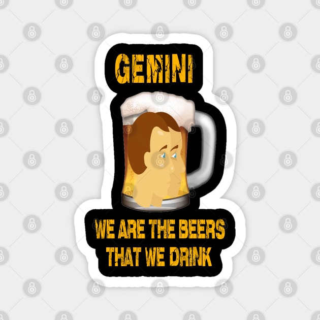 Funny beer shirt Gemini sign Magnet by Cervezas del Zodiaco