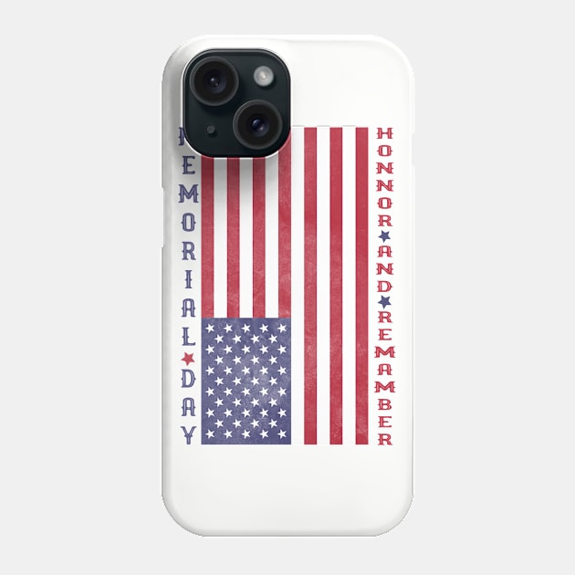 memorial day honor and remember vintage american flag Phone Case by Attia17