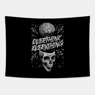Overthink Everything - Anxiety Skull Gift Tapestry